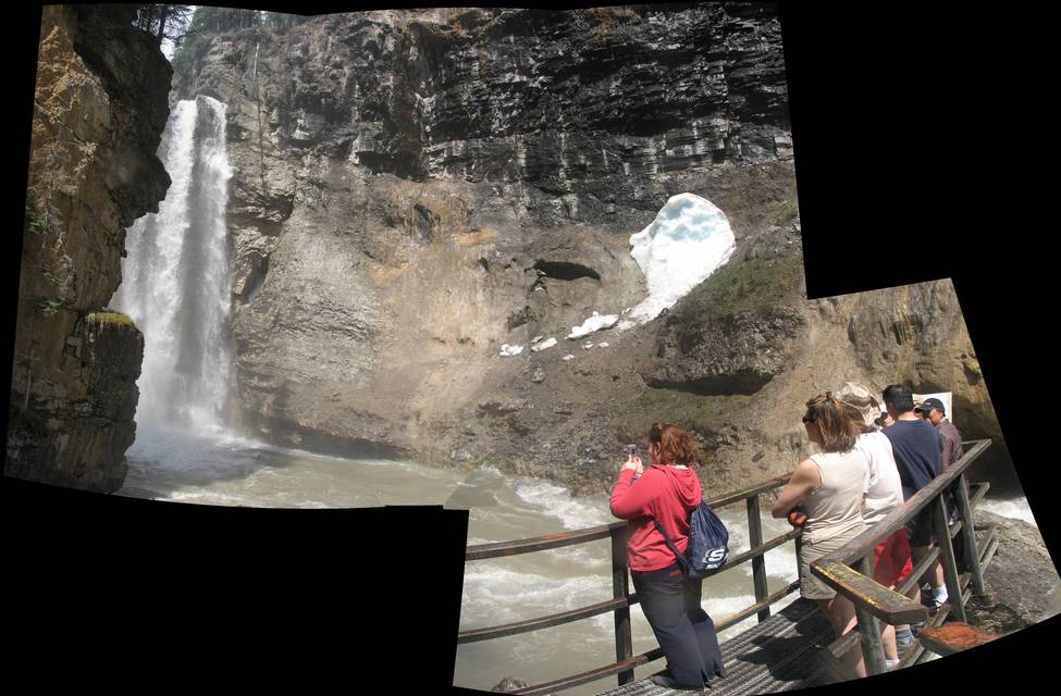 There's a platform over the river in order to see the falls better