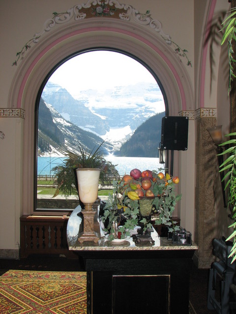 The view from the Chateau Lake Louise