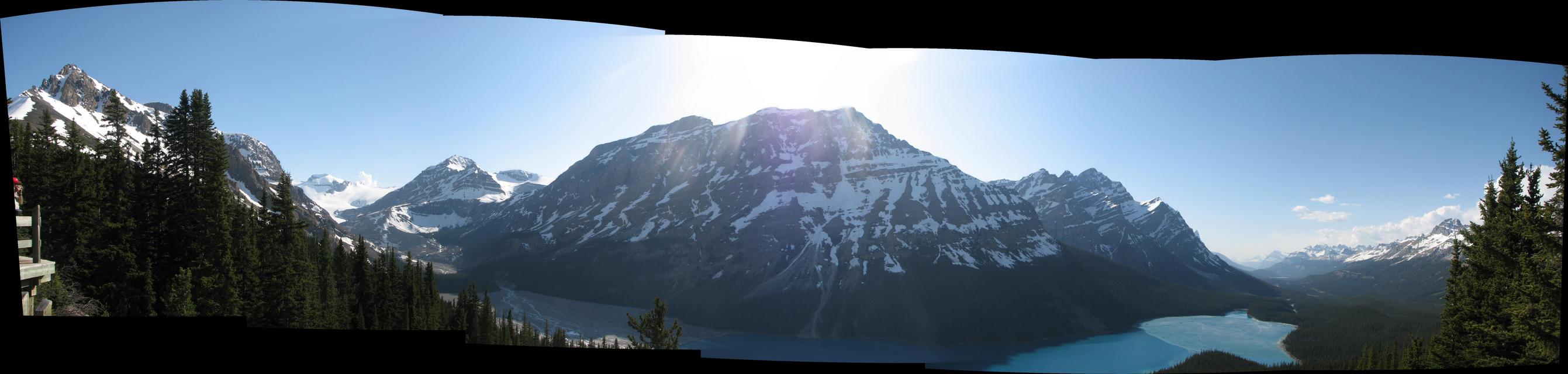 The amazing view of Peyto Lake, from Bow Summit.