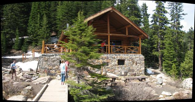 The tea house at Lake Agnes! (viewed from the bridge)