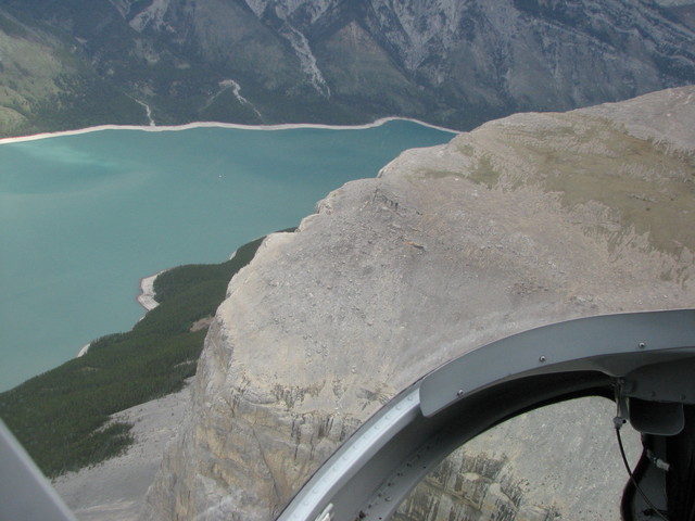 Flying around some rocks