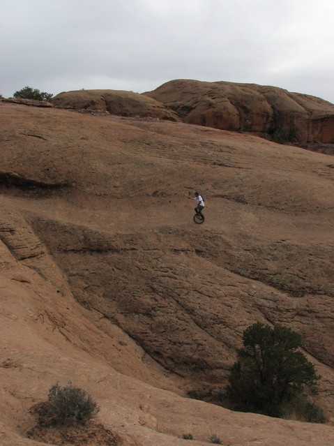 Chris, trying a very steep side slope