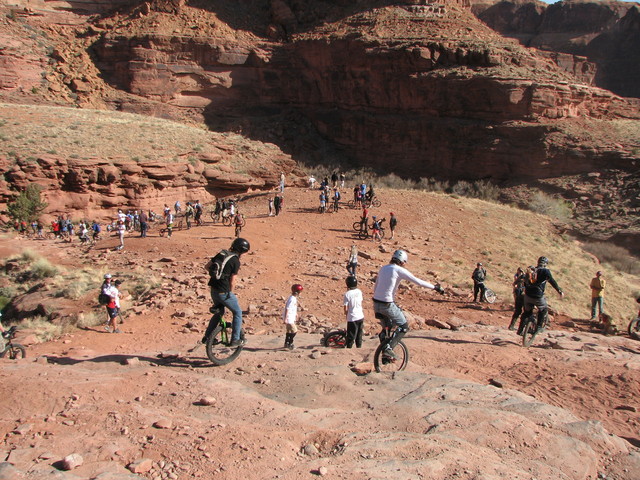 going down the first set of stairs/rocks