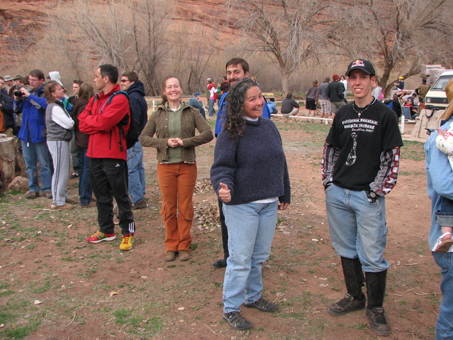 Waiting in line for the pasta dinner